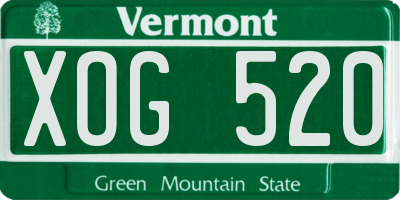 VT license plate XOG520
