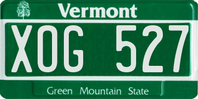 VT license plate XOG527