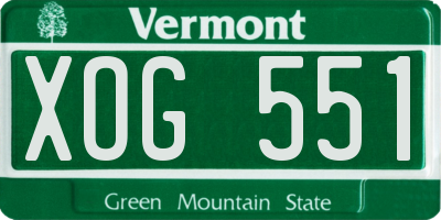 VT license plate XOG551