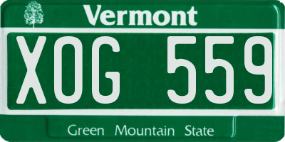 VT license plate XOG559