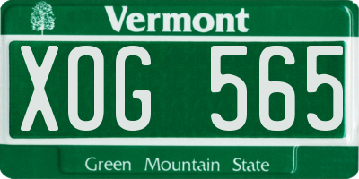 VT license plate XOG565