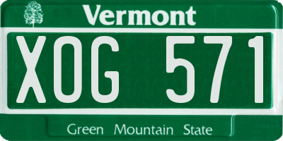 VT license plate XOG571