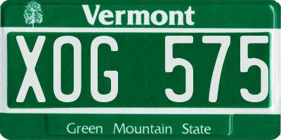 VT license plate XOG575
