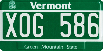 VT license plate XOG586