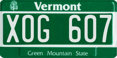 VT license plate XOG607