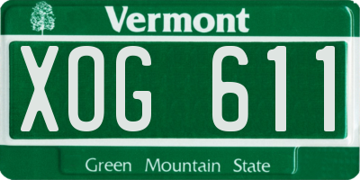VT license plate XOG611