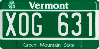 VT license plate XOG631