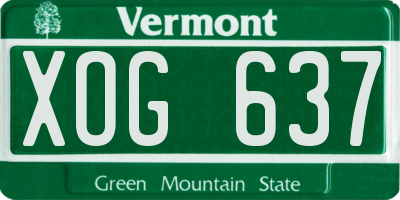 VT license plate XOG637