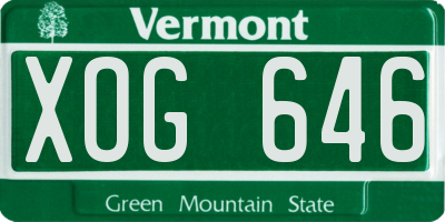 VT license plate XOG646