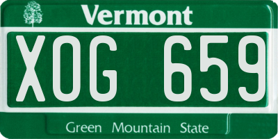 VT license plate XOG659