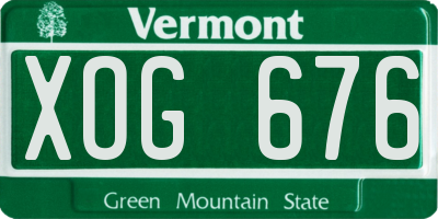 VT license plate XOG676
