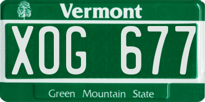 VT license plate XOG677