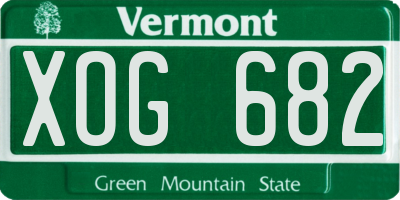 VT license plate XOG682