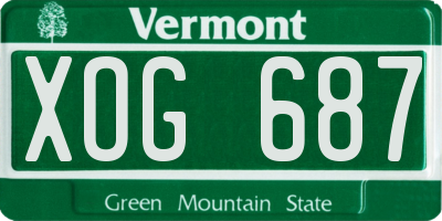 VT license plate XOG687