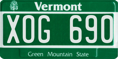 VT license plate XOG690