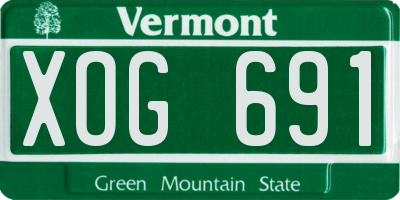 VT license plate XOG691