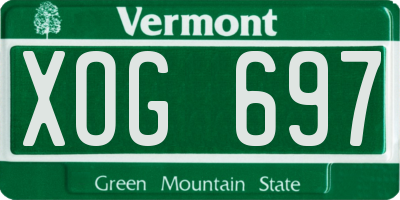 VT license plate XOG697