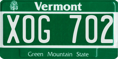 VT license plate XOG702