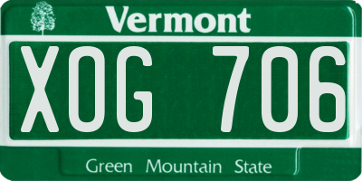 VT license plate XOG706