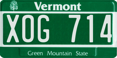 VT license plate XOG714