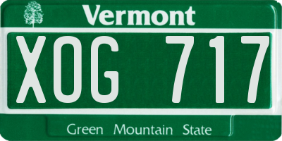 VT license plate XOG717