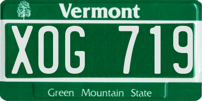 VT license plate XOG719