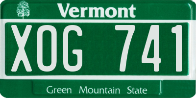 VT license plate XOG741