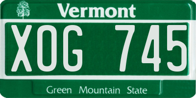 VT license plate XOG745
