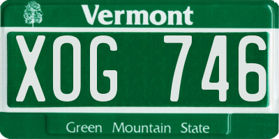 VT license plate XOG746