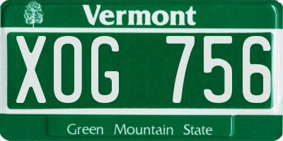VT license plate XOG756