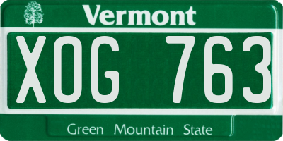 VT license plate XOG763