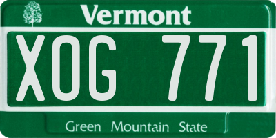 VT license plate XOG771