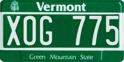 VT license plate XOG775