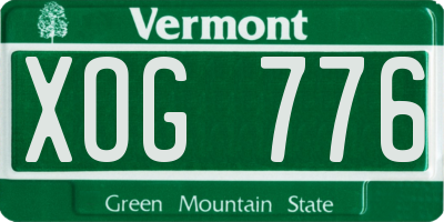 VT license plate XOG776