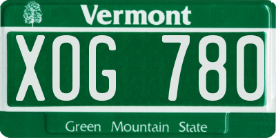 VT license plate XOG780