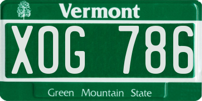 VT license plate XOG786