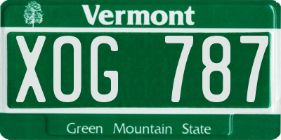 VT license plate XOG787