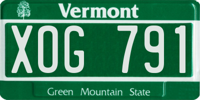 VT license plate XOG791
