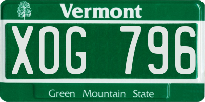 VT license plate XOG796