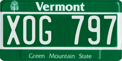 VT license plate XOG797