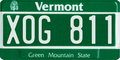 VT license plate XOG811