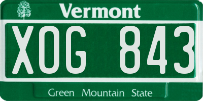 VT license plate XOG843