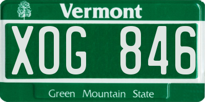VT license plate XOG846