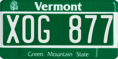 VT license plate XOG877