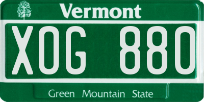 VT license plate XOG880