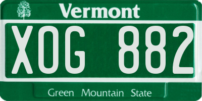 VT license plate XOG882