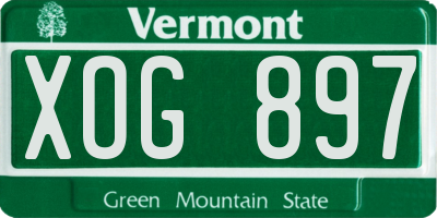 VT license plate XOG897