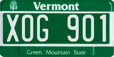 VT license plate XOG901