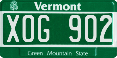 VT license plate XOG902