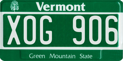 VT license plate XOG906